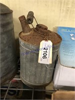 Galvanized can, approx 1 gallon size
