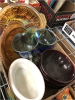 Carnival glassware, ruby red bowls