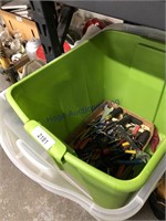 2 tubs,flat of assorted tools--pliers,screwdrivers