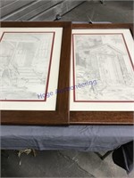 Pair of framed pictures, 22.5 x 30