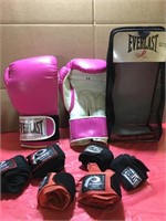 Boxing gloves and hand wrap
