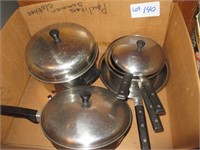 box of pots and pans