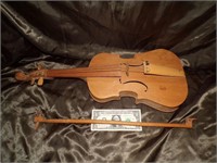 Handmade wooden Fiddle and bow-no strings