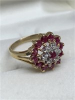 10K GOLD / DIAMOND & RUBY RING FROM HELZBERG