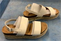 White Wedge Sandals Size 10