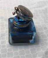 Glass Inkwell w/ Silver Top
