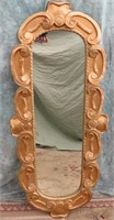HEAVY PAINTED WOOD FRAME MIRROR*WALL MOUNT