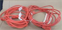 2 HEAVY DUTY EXTENSION CORDS 125V APPROX 16 FOOT