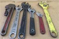 5 CRESCENT WRENCHES * PIPE WRENCH