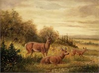 Painting sgd. Arnold of Deer in a Landscape.