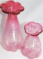 PINK GLASS VASE DUO