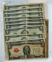 $2 notes, 1, $1 Silver Certificate