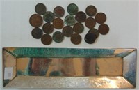 Sterling Silver Tray with Cull Indian Cents