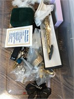 Vintage Pins and Watch Jewelry Box Lot