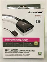 IOGEAR 2 PORT USB CABLE KVM SWITCH WITH AUDIO
