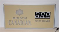 MOLSON CANADIAN "PINTS SERVED" NEON SCOREBOARD