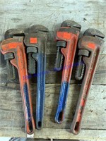 (4) Ridgid 14" Pipe Wrenches