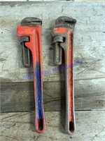 (2) 1' 18"  Pipe Wrenches - Ridgid and Craftsman