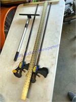 (2) 36" Quick-Grip Bar Clamp, Drywall Square and F