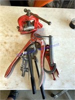 Assorted Ridgid Tools, Cutters, Vise and Benders