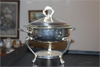 Silver plate chafing dish in box