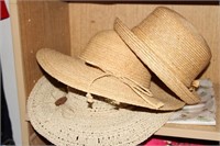 Lot of three straw hats