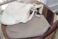 Lot of three purses, weather and crochet