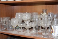 Contents of shelf, Glassware