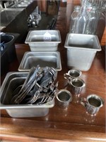 Silvware, creamers, containers