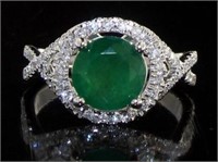 14kt Gold 1.95 ct Emerald and Diamond Ring