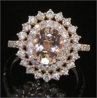 14kt Rose Gold 2.66 ct Morganite & Diamond Ring