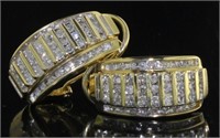 10kt Gold French Lock 1.00 ct Diamond Earrings