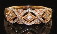 10kt Rose Gold 1/3 ct Diamond Designer RIng