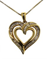 Genuine 1/2 ct Diamond Heart Necklace