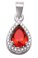 Stunning 2.10 ct Pear Cut Garnet Pendant