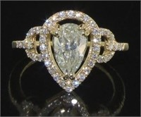14kt Gold Pear Cut 1.53 ct Diamond Ring