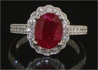 14K Gold 2.20 ct Ruby & Diamond Ring