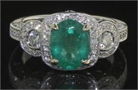 14kt Gold 2.69 ct Emerald & Diamond Ring