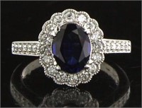14K Gold 2.20 ct Sapphire & Diamond Ring