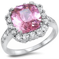 Stunning 4.50 ct Cushion Cut Pink Sapphire Ring