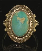 10kt Gold Antique Turquoise Estate Ring