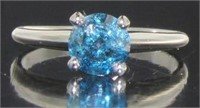 14kt Gold 1.00 ct Blue Diamond Solitaire Ring