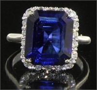 14kt Gold 10.8 ct Sapphire & Diamond Ring