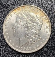 1887 Philadelphia BU Morgan Silver Dollar