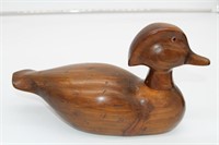 Wooden duck statue