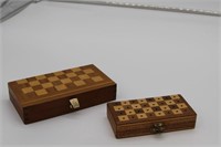 Lot of 2 small wooden game sets