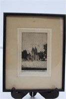8.5" x 11" framed vintage print of schoolyard