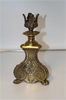 Ornate brass candlestick, 12 inches tall