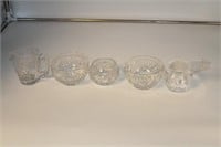 Lot of five pieces, glass, acrylic, some crystal