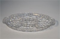 Pressed glass dish/chip & dip